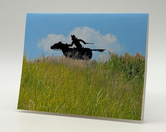 Across the Prairie Crest / Juego de 6 / Tarjetas de notas con fotografía y poesía del Oeste americano