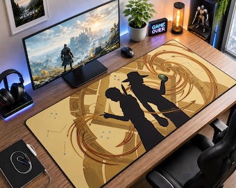 Jojo Anime Desk Mat: Golden Relic Adventure Design, Personalized Gaming Setup (Large Extended)