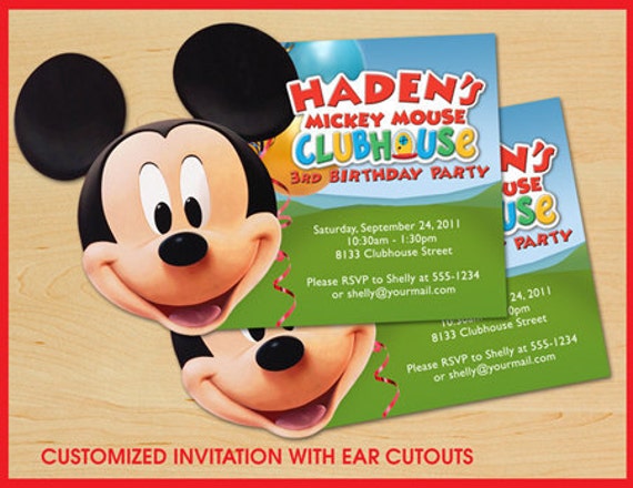 mickey mouse clubhouse birthday invitations custom mickey mouse custom birthday invitations
