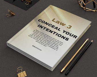 Law 3 Conceal Your Intentions Hardcover Journal | 48 Laws of Power Quote Notebook
