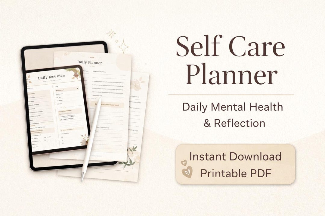 Self Care Planner Printable | Mental Health Journal & Mood Tracker ...