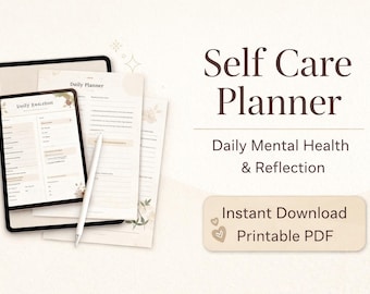 Self Care Planner | Daily Mental Health & Reflection Workbook (Digital Download)