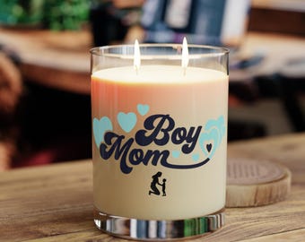 Boy Mom candle | Scented Glass Candle, 11oz