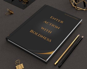 Enter Action with Boldness hardcover journal | The 48 Laws of Power design