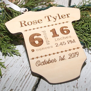 Personalized Baby’s First Christmas Ornament | Custom Birth Stats Keepsake | Engraved Newborn Ornament Gift