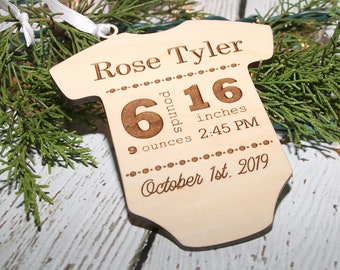 Personalized Baby’s First Christmas Ornament | Custom Birth Stats Keepsake | Engraved Newborn Ornament Gift