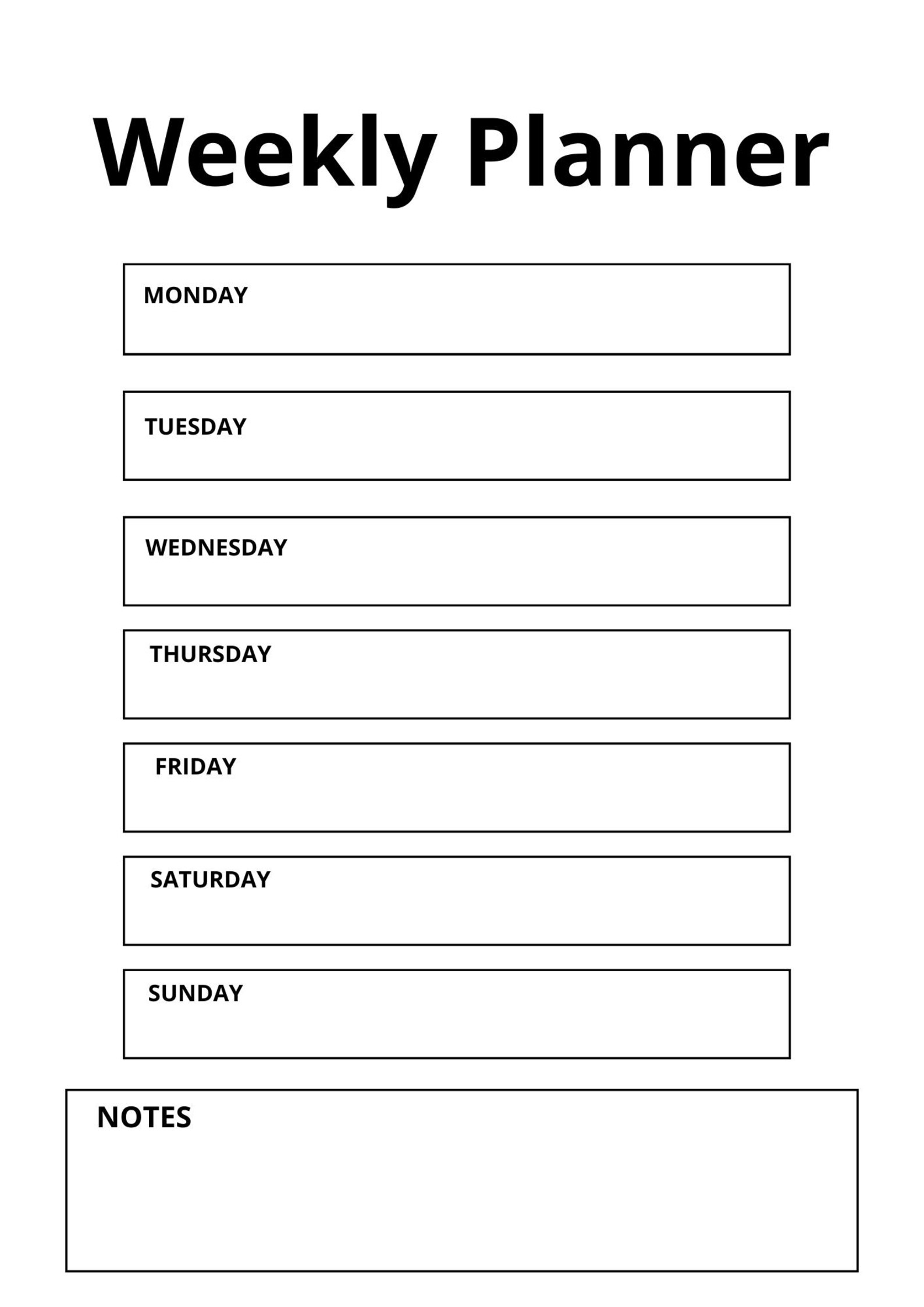 Minimal Weekly Planner Printable | A4 Schedule | Canva Template ...