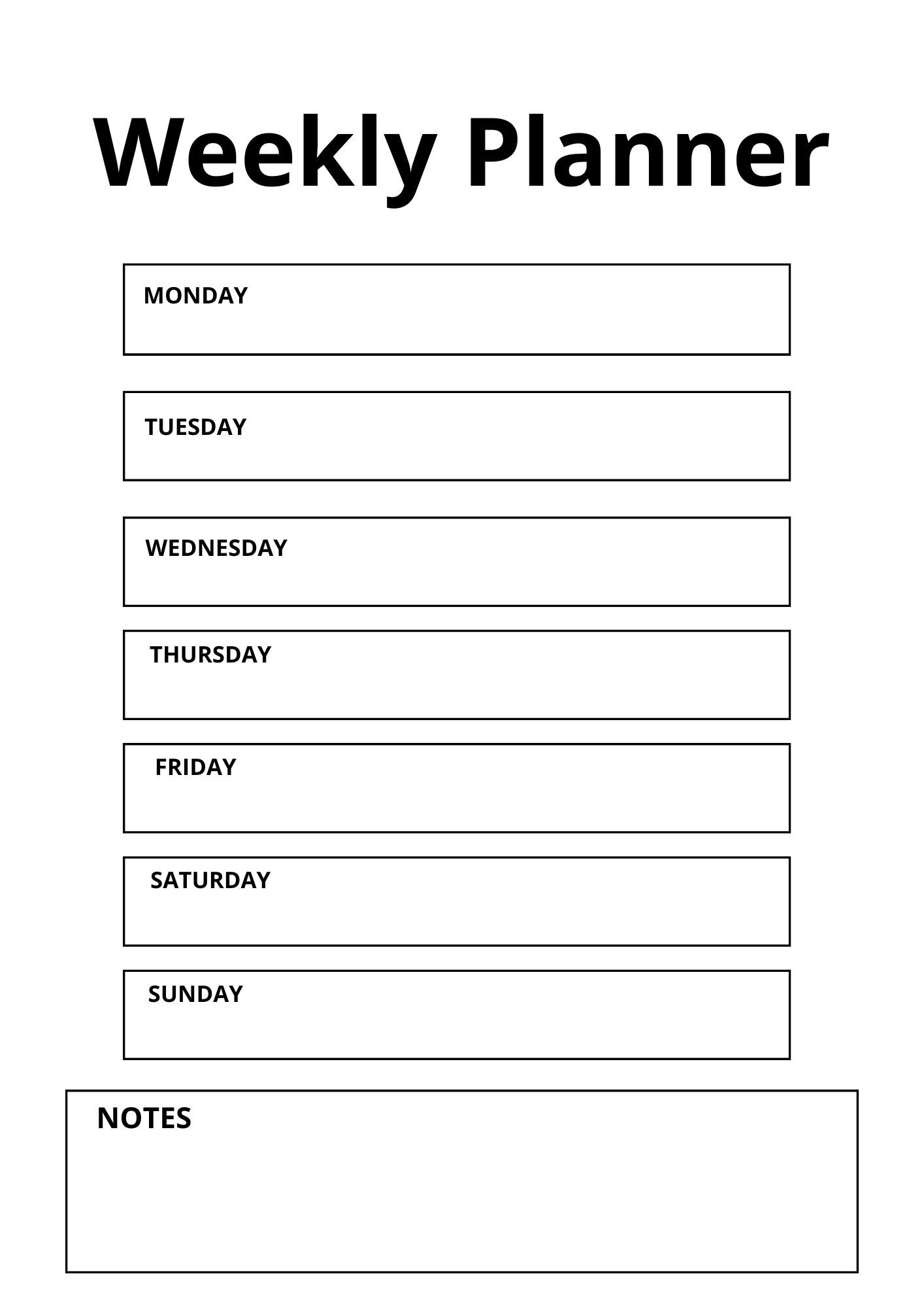 Minimal Weekly Planner Printable | A4 Schedule | Canva Template ...