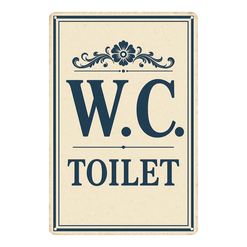 Wc Sign Classy Astradesign Metal Sign