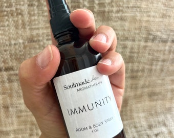 IMMUNITY room + body mist, your sidekick in the fight against germs and the quest for wellness. Made to elevate, refresh and revitalize.