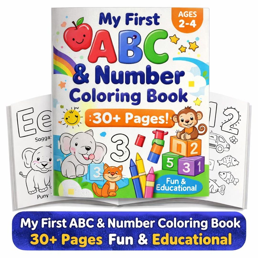 ABC Number Coloring Book for Toddlers | Alphabet Counting Preschool ...