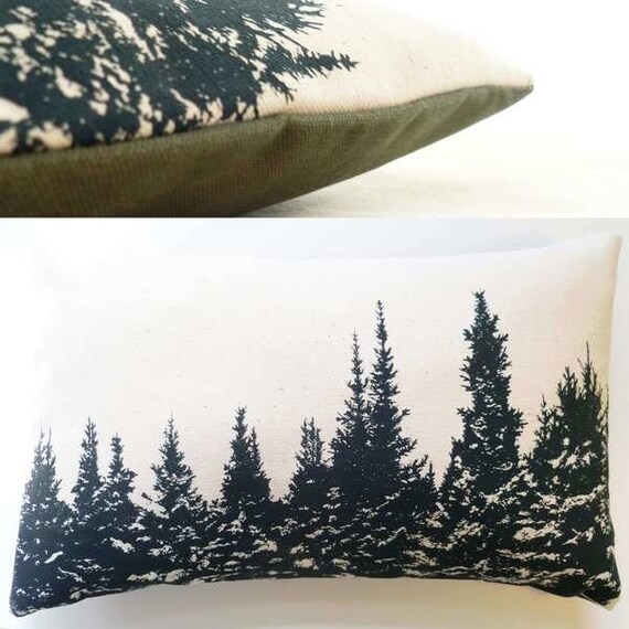 11 X 7 Balsam Fir Pillow Winterscape Etsy