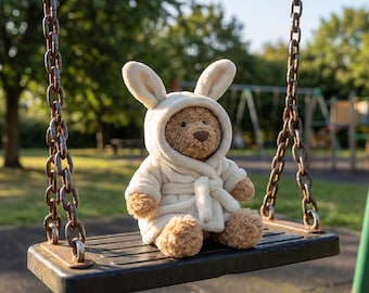 Hasenkostüm Teddybär Plüschtier - Kuscheltier - Geschenk zur Geburt