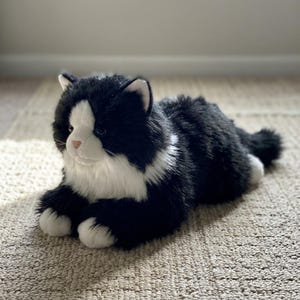 Realistic Stuffed Cat Plush, Fluffy Companion Toy image 11