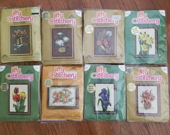 Vintage Jiffy Stitchery Kits 1970's you choose