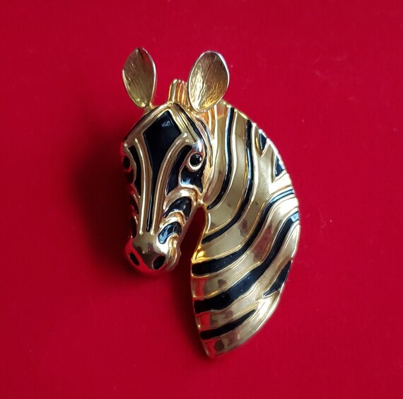 Vintage brooch zebra - Gem