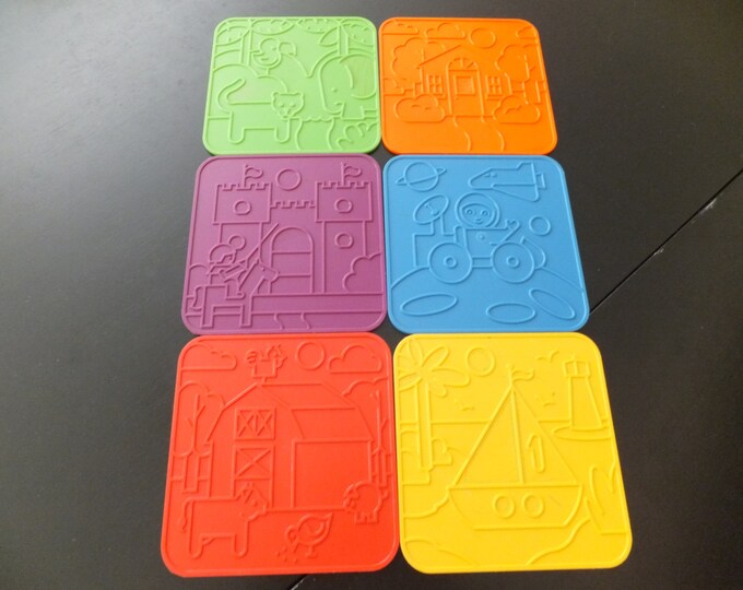 Vintage Tupperware Toys Rubbing Plates Double Sided Etsy