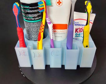 Customizable Toothbrush Holder STL | Family Bathroom Organizer (Digital Download)
