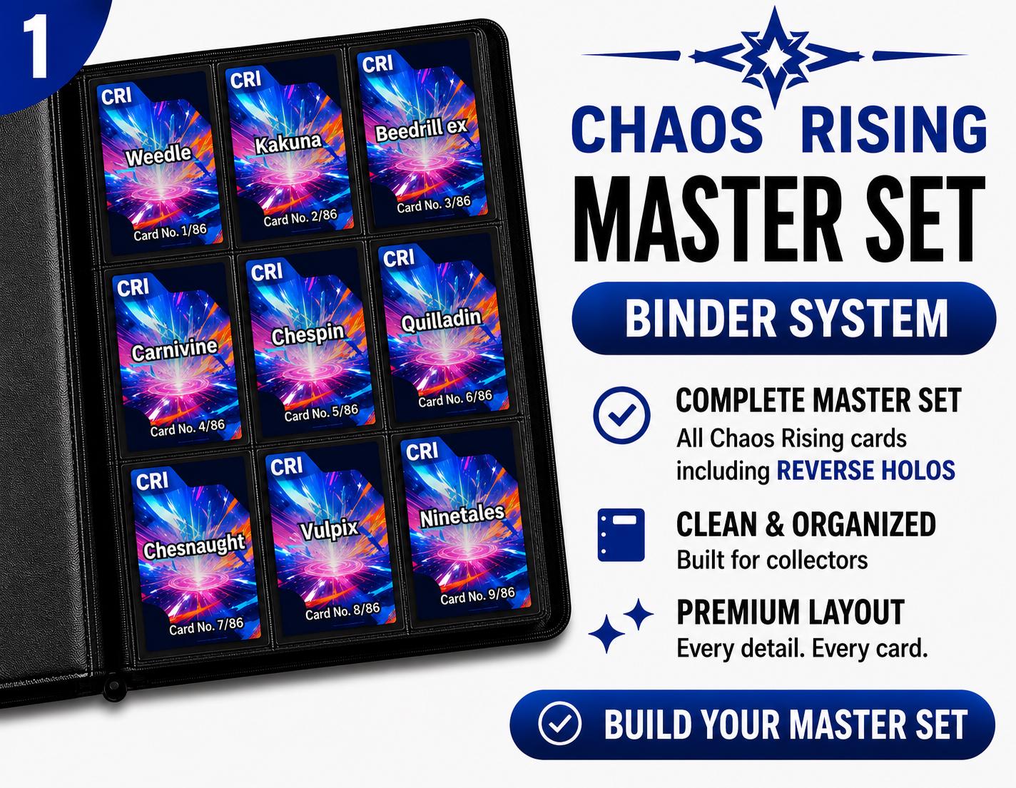 Chaos Rising Master Set Binder Placeholders | Complete Organizer