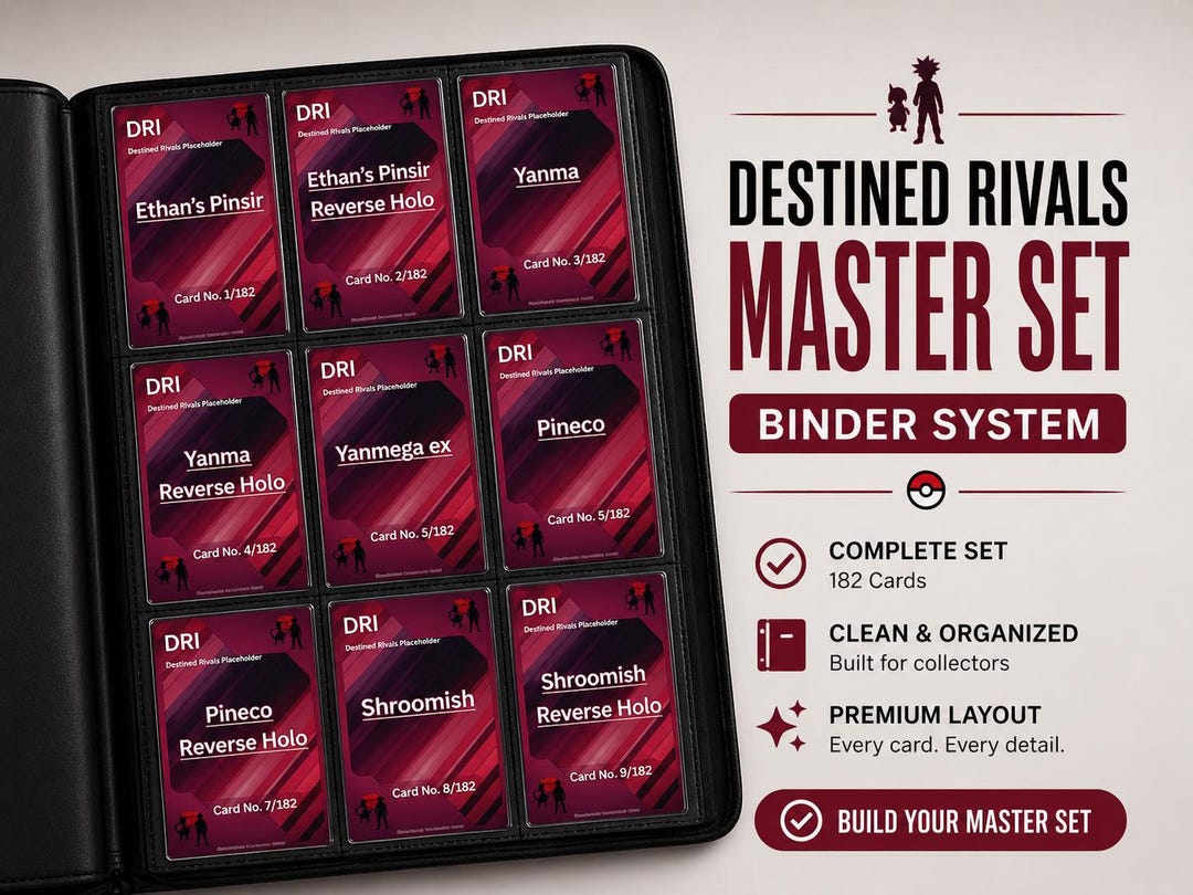 Destined Rivals Binder Layout Pokémon Destined Rvials Master Set Binder System – Complete Placeholder ...