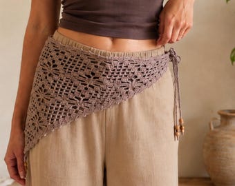 Modello PDF per sciarpa da fianco all'uncinetto / Cintura in pizzo floreale / Sciarpa da vita boho per festival / Pareo estivo da spiaggia facile da realizzare (download immediato)