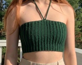 Modello PDF per top all'americana all'uncinetto / Top corto boho a coste / Top estivo stile cottagecore per festival e spiaggia / Uncinetto facile per principianti / Download immediato