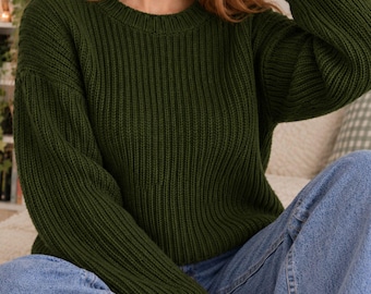 Crochet Sweater Pattern Women | Oversized Pullover PDF | Chunky Knit Look Jumper | Slouchy Winter Sweater | Instant Download