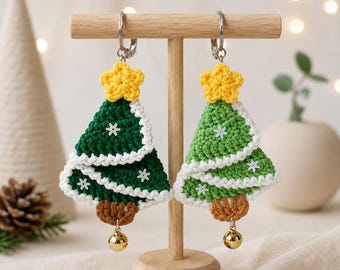 Crochet Christmas Tree Pattern PDF | Holiday Ornament Keychain | Winter Amigurumi Decor | DIY Festive Bag Charm Instant Download