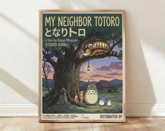 My Neighbor Totoro Poster, Studio Ghibli Print, Totoro Wall Art, Miyazaki Poster, Ghibli Wall Decor, Anime Poster, Japanese Wall Art