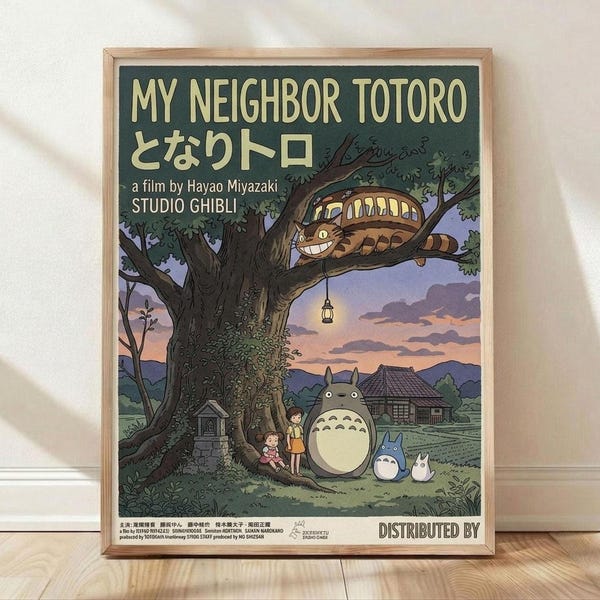 My Neighbor Totoro Poster, Studio Ghibli Print, Totoro Wall Art, Miyazaki Poster, Ghibli Wall Decor, Anime Poster, Japanese Wall Art