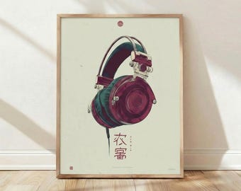 Art mural artititons casque Greg Keepcorp, affiche de musique rétro, décoration d'intérieur japonaise, impression, cadeau