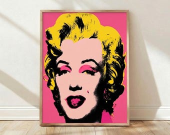 Andy Warhol Marilyn Poster, Marilyn Monroe Pop Art Print, Faceless Portrait Wall Art, Trendy Modern Wall Art