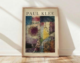 Paul Klee Abstrakte Malerei, Museumsqualität Meisterwerk, Wandkunst, Druck, Poster, Vintage Deko