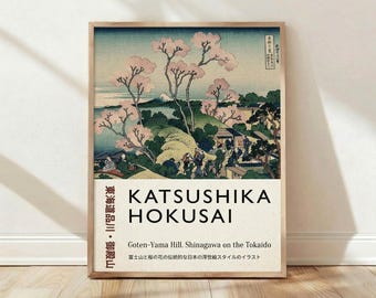 Katsushika Hokusai, Goten-Yama-Hügel, Berg Fuji, japanisches Ausstellungsposter, Wandkunst, Decor Home Print