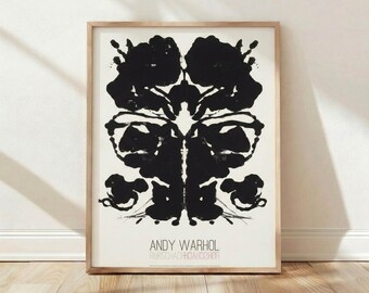 Andy Warhol Rorschach Ink Blot, Pop Art Poster, Abstract Wall Art, Modern Wall Art, Living Room Art
