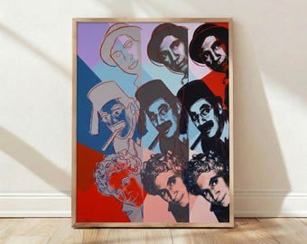 Andy Warhol Marx Brothers 232, Pop Art Portrait Painting, Andy Warhol Art Print, Bold Modern Wall Art, Living Room Decor
