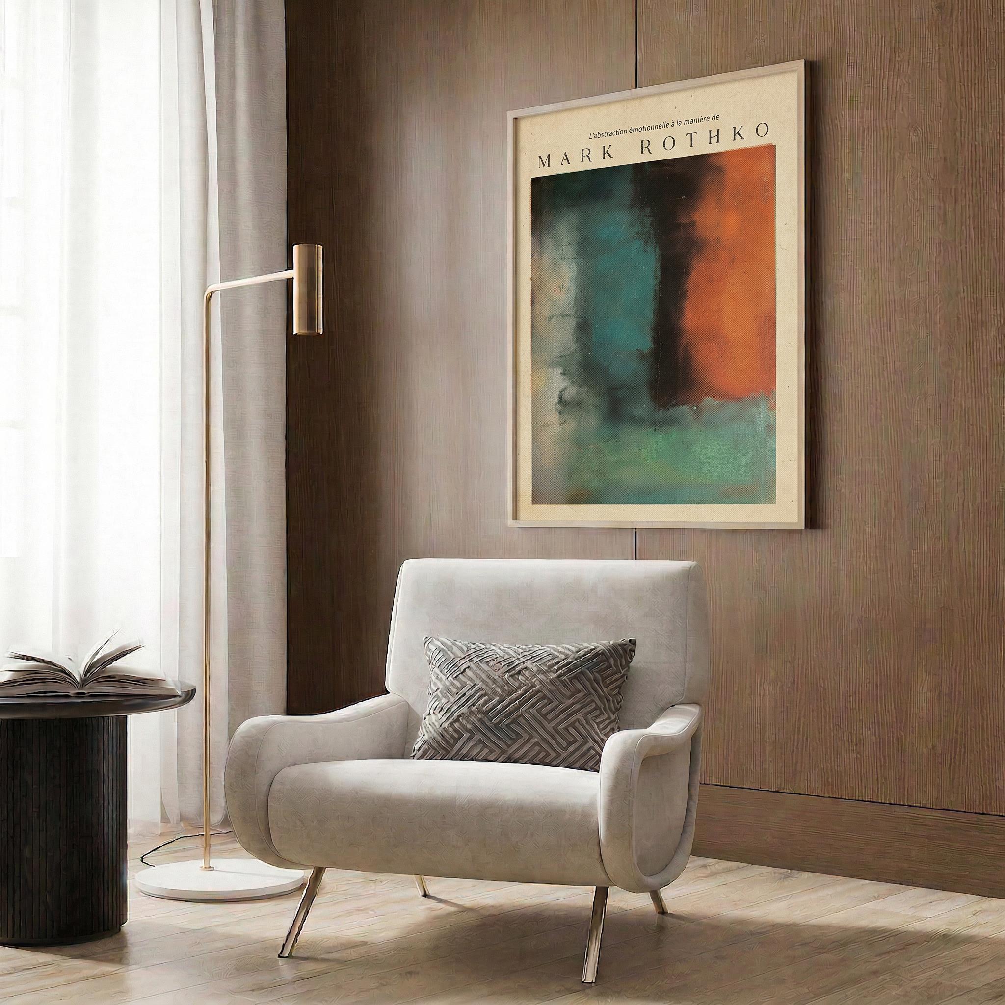Mark Rothko Art Print, Abstract Expressionism Poster, Orange Teal Black ...