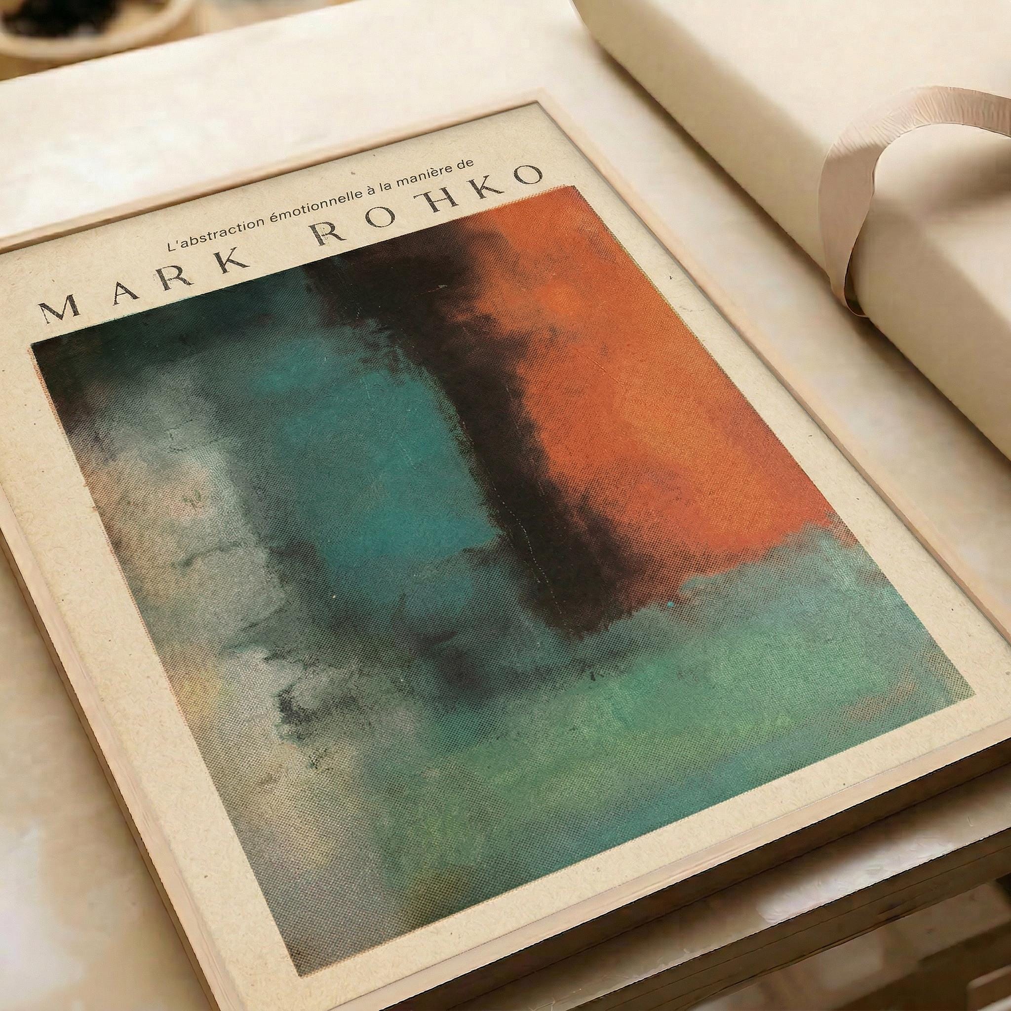 Mark Rothko Art Print, Abstract Expressionism Poster, Orange Teal Black ...