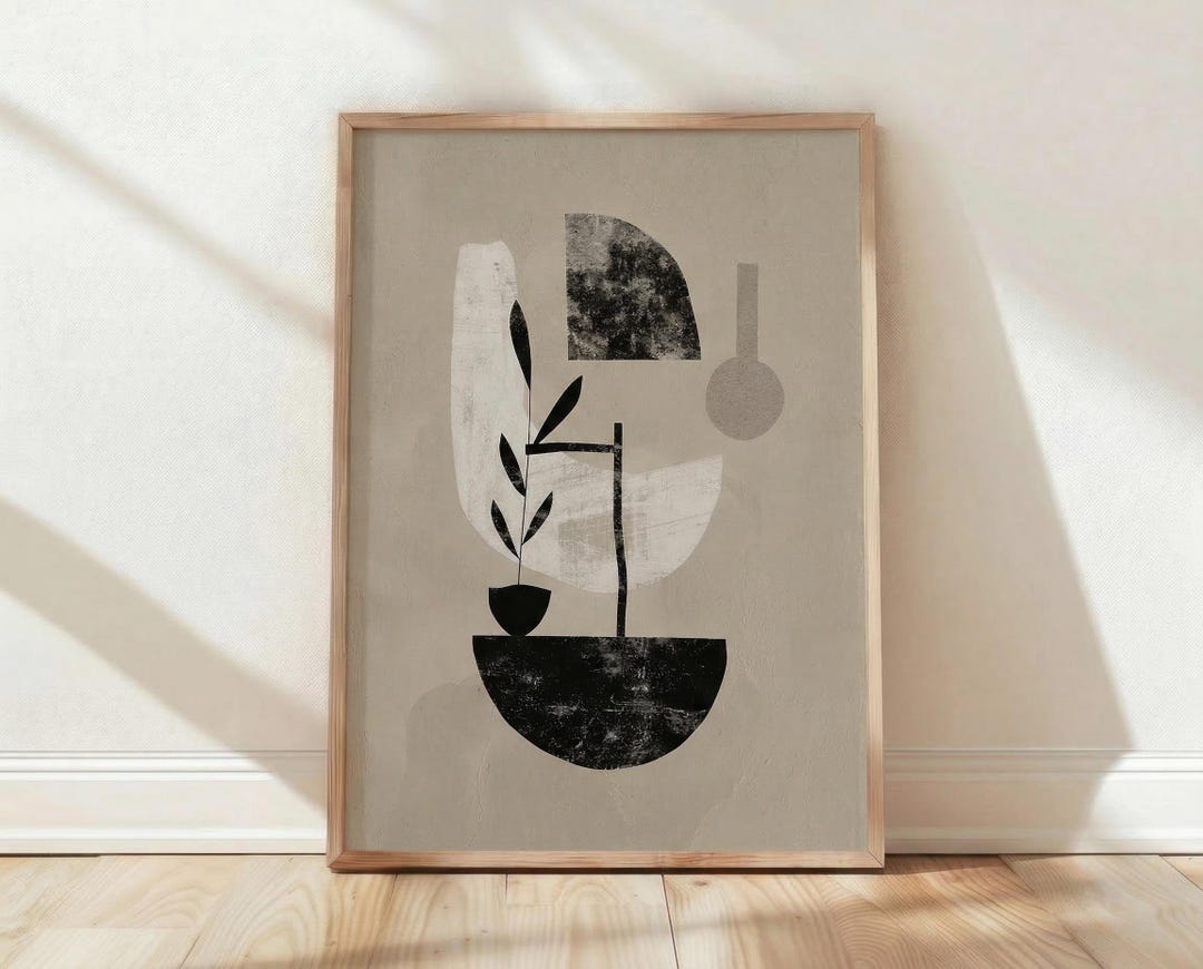 Abstract Nature Collage Art Print, Vintage Forest Artwork, Unique Home ...