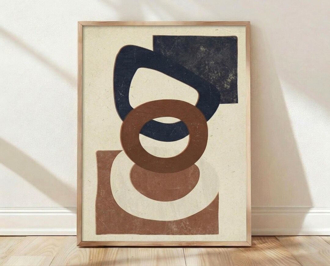 Abstract Geometric Mid Century Modern Home Decor Wall Art Print Poster ...