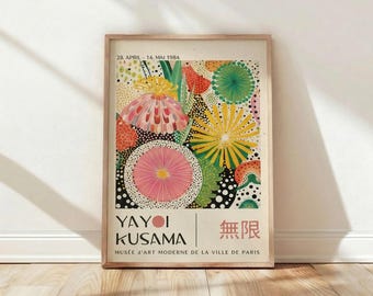 Yayoi Kusama Museum Qualität Ausstellungsplakat, moderne feine Wandkunst, Galerie-Deko