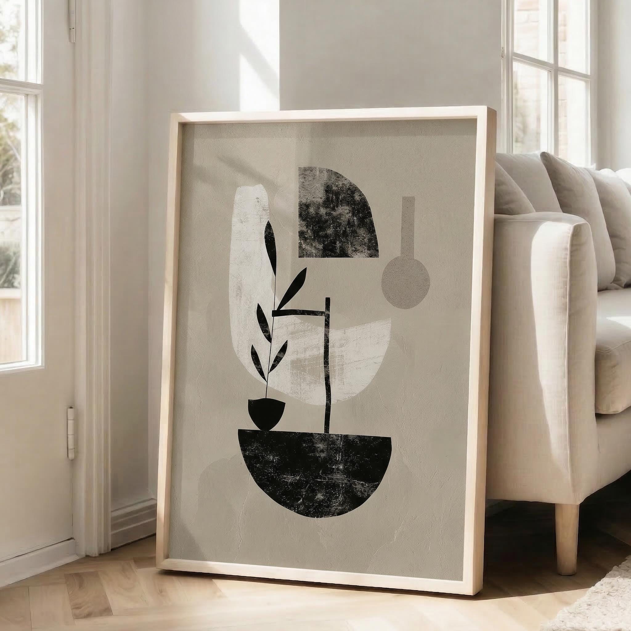 Abstract Nature Collage Art Print, Vintage Forest Artwork, Unique Home ...
