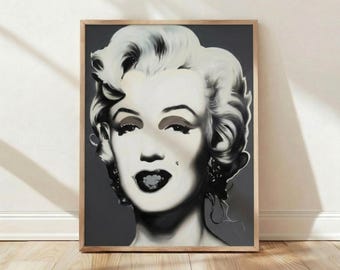 Andy Warhol Marilyn Monroe Poster, Pop Art Print, Faceless Portrait Wall Art, Modern Wall Art, Living Room Art