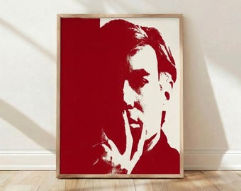 Andy Warhol Self Portrait, Faceless Portrait Poster, Pop Art Wall Art, Modern Art Print, Trendy Wall Art, Living Room Decor