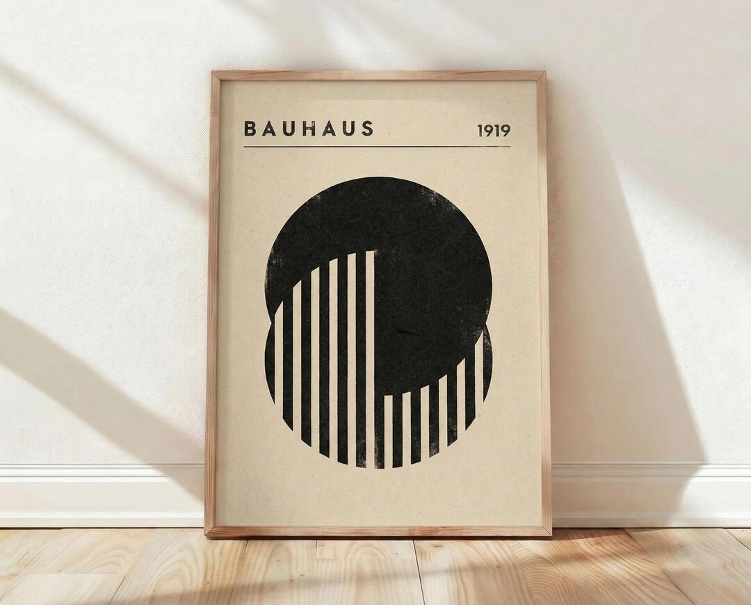 Bauhaus 1919 Abstract Circle Poster, Art Print, Wall Art, Bauhaus ...