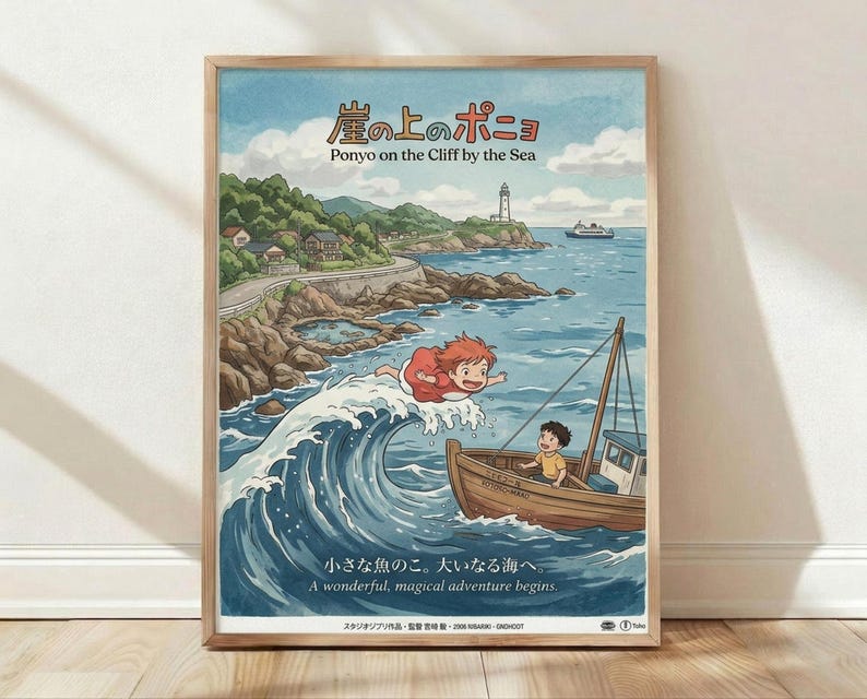 Ponyo, Cliff, Sea, Studio, Ghibli, Hayao, Miyazaki, 2008, Home, Decor ...