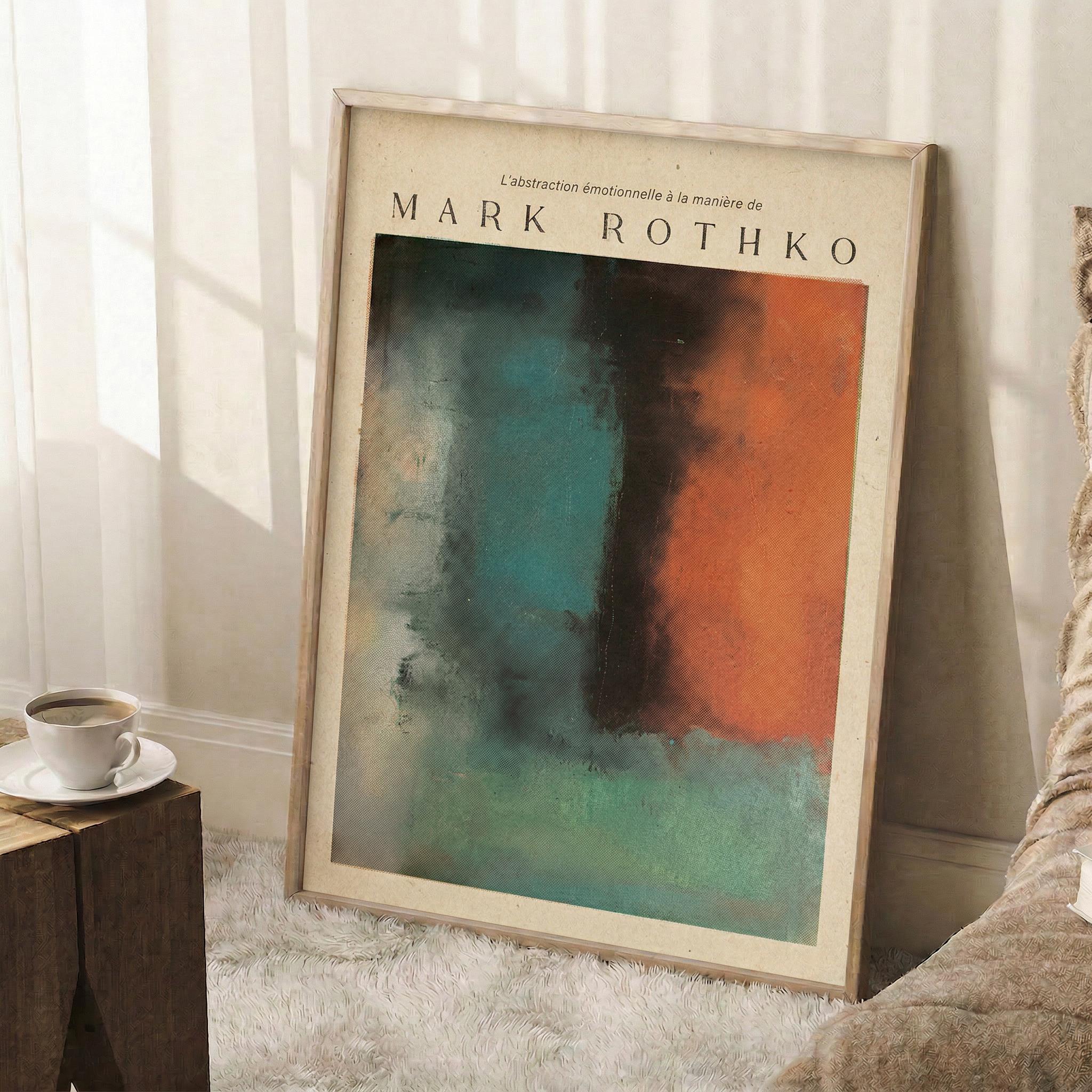 Mark Rothko Art Print, Abstract Expressionism Poster, Orange Teal Black ...