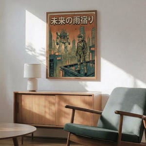 Mobile Suit Gundam Retro Mecha Poster, Japanese Anime Wall Art Print, Sci-Fi Home Decor image 8