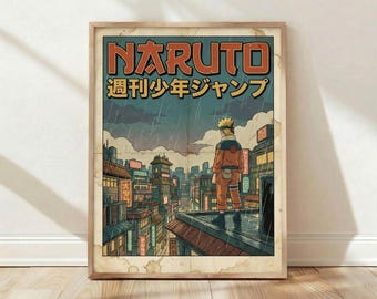 Naruto Uzumaki, Shonen Jump, Manga, Anime, Retro, Vintage, Home Decor, Wall Art, Poster, Print