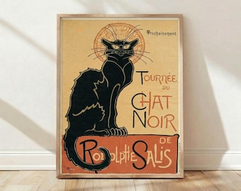 Theophile Steinlen 1896 Tournee du Chat Noir Französisches Poster, Home Decor, Wandkunst, Druck